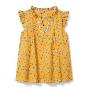Janie and Jack Floral Ruffle Pocket Pant and Floral Pintuck Top Bundle